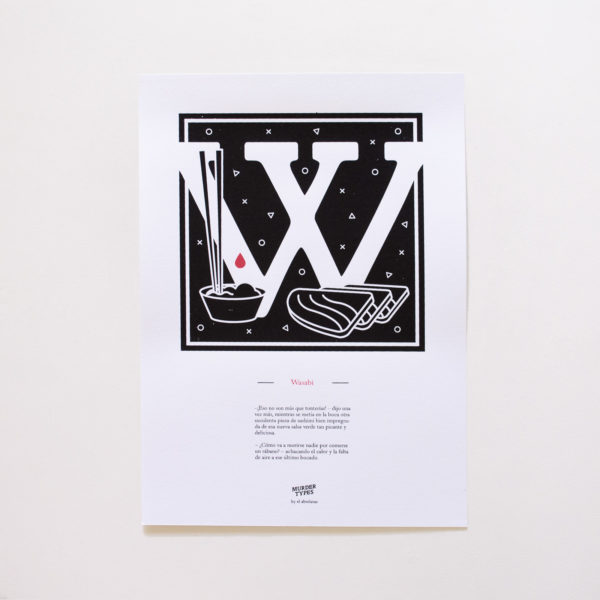 Lámina letra W - Proyecto de autoedición en serigrafía Murder Types